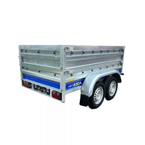 Remorca dublu ax Veste 750kg cu oblon dublu