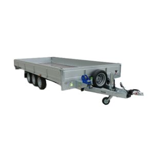 Remorca 3 axe de 3500kg cu obloane de aluminiu troliu si roata rezerva